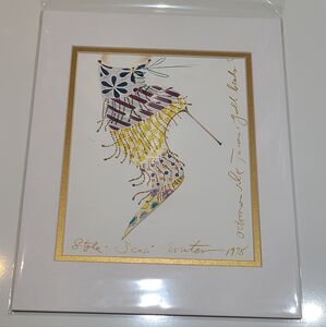 New Manolo Blahnik art print matted white and gold
